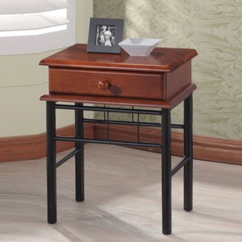 ΚΟΜΟΔΙΝΟ REVEN HM307 ΑΠΟ ΜΕΤΑΛΛΟ ΚΑΙ ΞΥΛΟ RUBBERWOOD ΜΕ 1 ΣΥΡΤΑΡΙ 45x43x58Y εκ.