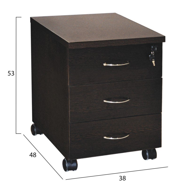 ΣΥΡΤΑΡΙΕΡΑ ΓΡΑΦΕΙΟΥ ΕΠΑΓΓΕΛΜΑΤΙΚΗ SIENNA HM2011.02 WENGE ΜΕ 3ΣΥΡΤΑΡΙΑ 38X48X53cm