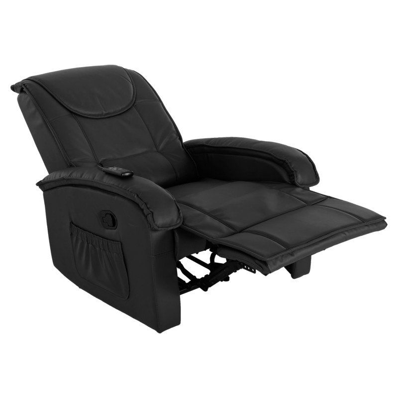 ΠΟΛΥΘΡΟΝΑ RELAX ΜΕ ΜΗΧΑΝΙΣΜΟ MASSAGE ROCCA HM0026.01 PU ΜΑΥΡΟ 88x90x80 εκ.