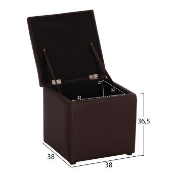 ΣΚΑΜΠΩ ΜΕ ΑΠΟΘΗΚΕΥΤΙΚΟ ΧΩΡΟ PU ΚΑΦΕ CUBE HM224.03--38x38x36.5Υεκ.