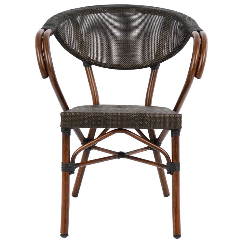 ΠΟΛΥΘΡΟΝΑ ΑΛΟΥΜΙΝΙΟΥ CLAY BAMBOO LOOK ΚΑΦΕ ΜΕ TEXTLINE HM5025 60,5x59x81Υ