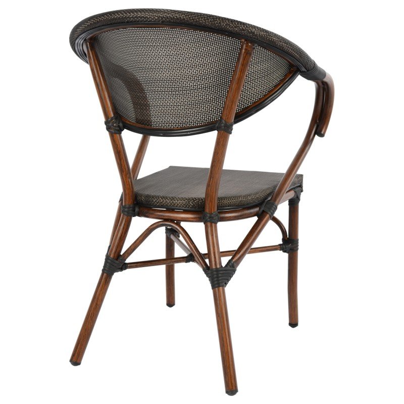 ΠΟΛΥΘΡΟΝΑ ΑΛΟΥΜΙΝΙΟΥ CLAY BAMBOO LOOK ΚΑΦΕ ΜΕ TEXTLINE HM5025 60,5x59x81Υ