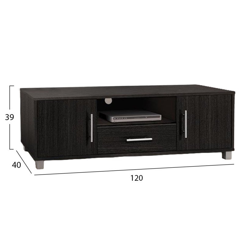 ΕΠΙΠΛΟ ΤΗΛΕΟΡΑΣΗΣ MACIE ΜΕΛΑΜΙΝΗΣ HM2203.01 ZEBRANO 120x40x39Y εκ.