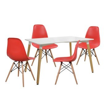 ΣΕΤ ΤΡΑΠΕΖΑΡΙΑ 5Τ ΤΡΑΠΕΖΙ MINIMAL 120x80x73 cm-TWIST ΚΟΚΚΙΝ HM10080.04