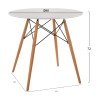 ΤΡΑΠΕΖΙ MINIMAL ΣΤΡΟΓΓΥΛΟ HM0059.01 MDF ΣΕ ΛΕΥΚΟ-ΠΟΔΙΑ ΟΞΙΑΣ ΦΥΣΙΚΟ Φ80Χ72Υεκ.