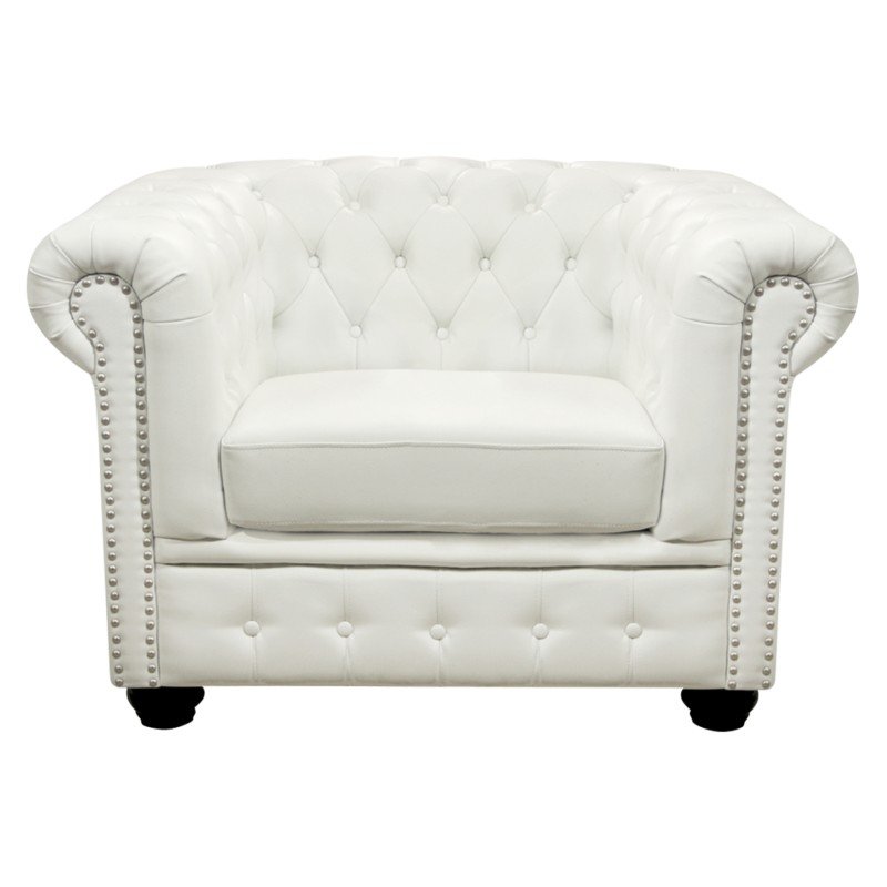 ΠΟΛΥΘΡΟΝΑ T.CHESTERFIELD POLINA HM3011.02 PU ΛΕΥΚΟ ΜΑΤ 110x90x73Y εκ.