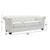 ΚΑΝΑΠΕΣ 3ΘΕΣΙΟΣ T.CHESTERFIELD HM3009.02 ΤΕΧΝΟΔΕΡΜΑ ΛΕΥΚΟ ΜΑΤ 208x90x73 εκ.