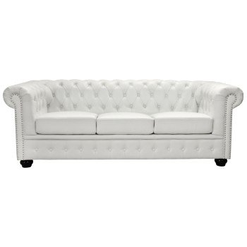ΚΑΝΑΠΕΣ 3ΘΕΣΙΟΣ T.CHESTERFIELD HM3009.02 ΤΕΧΝΟΔΕΡΜΑ ΛΕΥΚΟ ΜΑΤ 208x90x73 εκ.