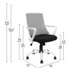 ΚΑΡΕΚΛΑ ΓΡΑΦΕΙΟΥ MALFOI HM1053.21 ΓΚΡΙ MESH & ΠΟΔΙ ΜΕΤΑΛΛΙΚΟ 58x59x103 cm