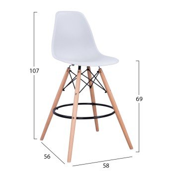 ΣΚΑΜΠΟ ΜΠΑΡ RENATA HM0173.01 ΛΕΥΚΟ 58x56x107Υ εκ.