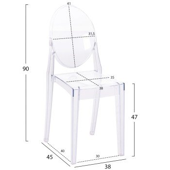 ΚΑΡEΚΛΑ ΤΡΑΠΕΖΑΡΙΑΣ ΑΚΡΥΛΙΚΗ ARAMIS HM0170 ΔΙΑΦΑΝΗ 34.5x50x90Υεκ.