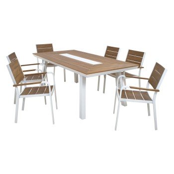 ΣΕΤ ΤΡΑΠΕΖΑΡΙΑΣ TABER HM10738.01 ΤΡΑΠΕΖΙ & 6 ΠΟΛΥΘΡΟΝΕΣ-ΑΛΟΥΜΙΝΙΟ & POLYWOOD-ΛΕΥΚΟ ΣΕΤ ΤΡΑΠΕΖΑΡΙΑΣ TABER HM10738.01 ΤΡΑΠΕΖΙ & 6 ΠΟΛΥΘΡΟΝΕΣ-ΑΛΟΥΜΙΝΙΟ & POLYWOOD-ΛΕΥΚΟ