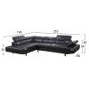 ΚΑΝΑΠΕΣ ΓΩΝΙΑ GORO ΑΡΙΣΤΕΡΗ HM3084.02L ΑΠΟ ΜΑΥΡΟ PU  265x196x85Υεκ