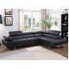 ΚΑΝΑΠΕΣ ΓΩΝΙΑ GORO ΔΕΞΙΑ HM3084.02R ΑΠΟ ΜΑΥΡΟ PU 270x200x87Υ εκ.