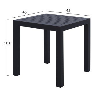 ΤΡΑΠΕΖΙ ΑΛΟΥΜΙΝΙΟΥ QIANA HM5402.02 ΓΚΡΙ 45x45x45,5Υ εκ.