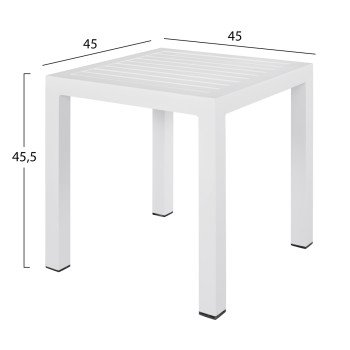 ΤΡΑΠΕΖΙ ΑΛΟΥΜΙΝΙΟΥ QIANA HM5402.01 ΛΕΥΚΟ 45x45x45,5Υ εκ.