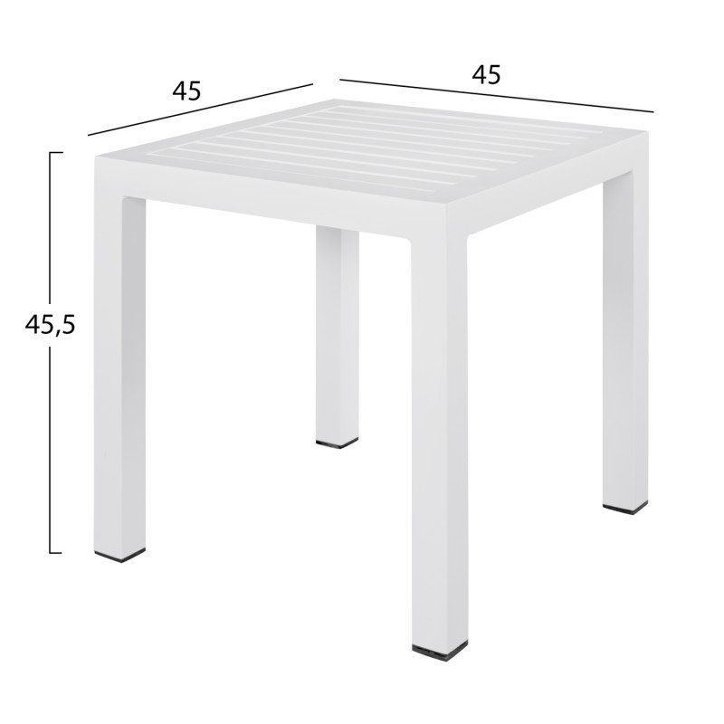 ΤΡΑΠΕΖΙ ΑΛΟΥΜΙΝΙΟΥ QIANA HM5402.01 ΛΕΥΚΟ 45x45x45,5Υ εκ.