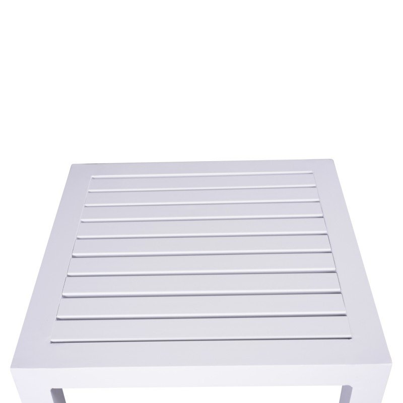 ΤΡΑΠΕΖΙ ΑΛΟΥΜΙΝΙΟΥ QIANA HM5402.01 ΛΕΥΚΟ 45x45x45,5Υ εκ.