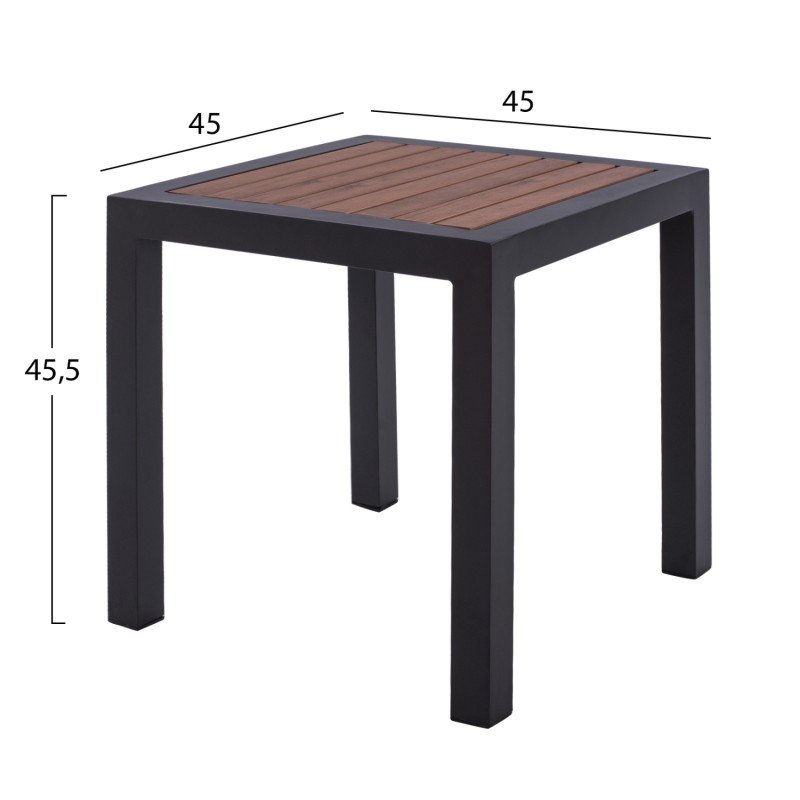 ΤΡΑΠΕΖΙ ΑΛΟΥΜΙΝΙΟΥ SABRA HM5403.02 ΓΚΡΙ ΜΕ POLYWOOD 45Χ45X45,5Yεκ.