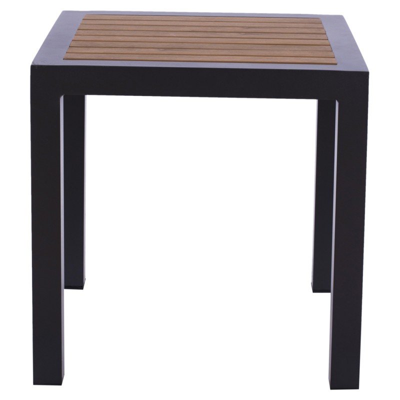 ΤΡΑΠΕΖΙ ΑΛΟΥΜΙΝΙΟΥ SABRA HM5403.02 ΓΚΡΙ ΜΕ POLYWOOD 45Χ45X45,5Yεκ.