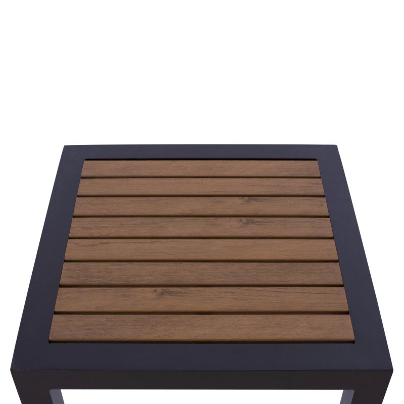 ΤΡΑΠΕΖΙ ΑΛΟΥΜΙΝΙΟΥ SABRA HM5403.02 ΓΚΡΙ ΜΕ POLYWOOD 45Χ45X45,5Yεκ.