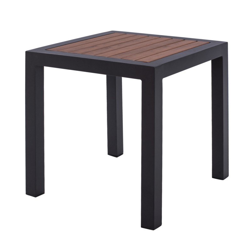 ΤΡΑΠΕΖΙ ΑΛΟΥΜΙΝΙΟΥ SABRA HM5403.02 ΓΚΡΙ ΜΕ POLYWOOD 45Χ45X45,5Yεκ.