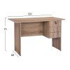 ΓΡΑΦΕΙΟ ΜΕΛΑΜΙΝΗΣ HAYDEN 120x60x75Υεκ. ΜΕ 3 ΣΥΡΤΑΡΙΑ ΣΕ ΧΡΩΜΑ SONAMA HM2268.02