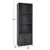 ΒΙΒΛΙΟΘΗΚΗ ΜΕΛΑΜΙΝΗΣ HAYDEN HM2269.01 ΣΕ ΑΝΘΡΑΚΙ ΧΡΩΜΑ 60x30x174 εκ.