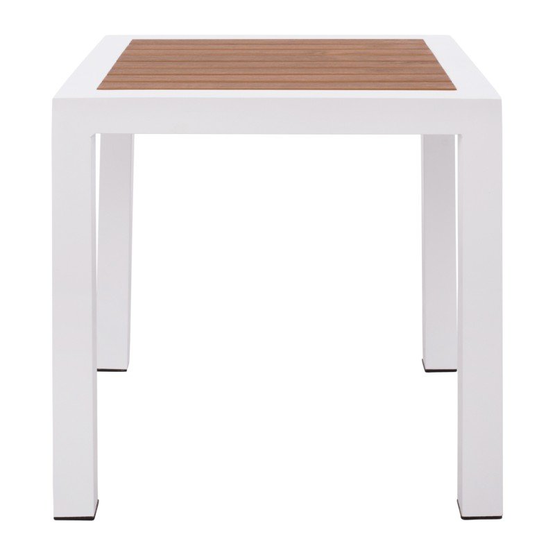 ΤΡΑΠΕΖΙ ΑΛΟΥΜΙΝΙΟΥ SABRA HM5403.01 ΛΕΥΚΟ ΜΕ POLYWOOD 45Χ45Χ45,5Y εκ.