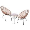 ΣΕΤ ΕΞΩΤΕΡΙΚΟΥ ΧΩΡΟΥ 3ΤΜΧ ALLEGRA HM10335 ΜΠΕΖ WICKER-ΜΕΤΑΛΛΟ