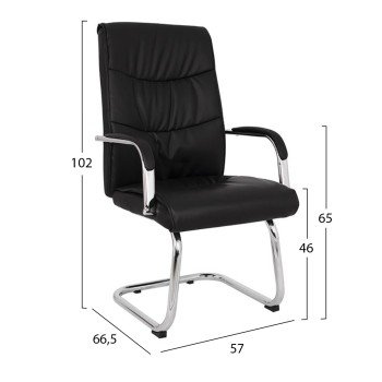 ΠΟΛΥΘΡΟΝΑ JACOB HM1045.11 ΜΑΥΡΟ PU ΜΕ ΒΑΣΗ ΧΡΩΜΙΟΥ 57x66,5x102 cm