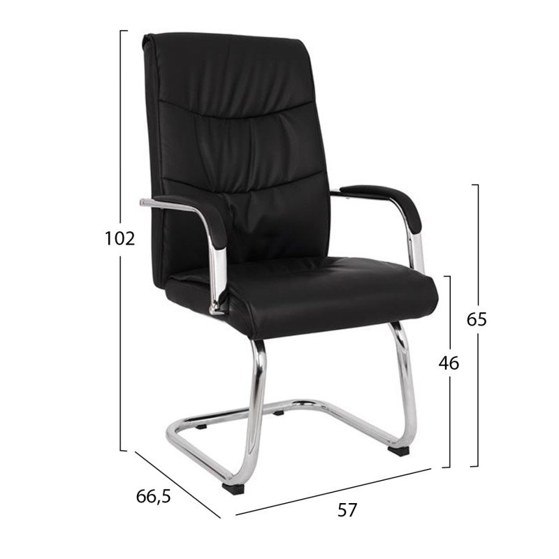 ΠΟΛΥΘΡΟΝΑ JACOB HM1045.11 ΜΑΥΡΟ PU ΜΕ ΒΑΣΗ ΧΡΩΜΙΟΥ 57x66,5x102 cm