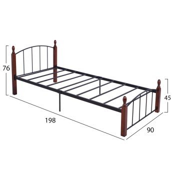 ΚΡΕΒΑΤΙ MAKAI ΜΕΤΑΛΛΟ RUBBERWOOD ΚΑΡΥΔΙ--ΓΙΑ ΣΤΡΩΜΑ 90X190 HM381 ΚΡΕΒΑΤΙ MAKAI ΜΕΤΑΛΛΟ RUBBERWOOD ΚΑΡΥΔΙ--ΓΙΑ ΣΤΡΩΜΑ 90X190 HM381