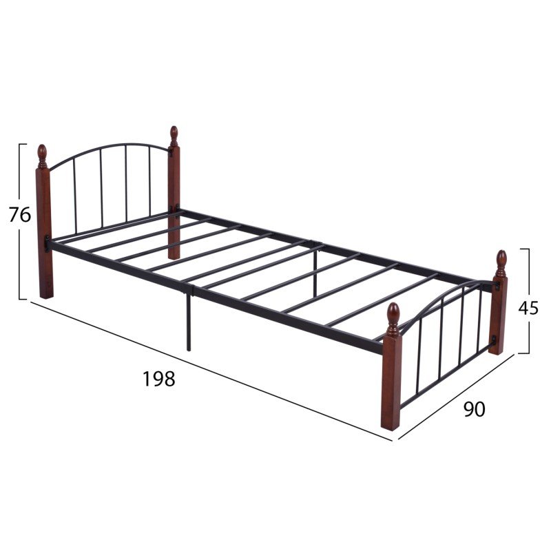 ΚΡΕΒΑΤΙ MAKAI ΜΕΤΑΛΛΟ RUBBERWOOD ΚΑΡΥΔΙ--ΓΙΑ ΣΤΡΩΜΑ 90X190 HM381 ΚΡΕΒΑΤΙ MAKAI ΜΕΤΑΛΛΟ RUBBERWOOD ΚΑΡΥΔΙ--ΓΙΑ ΣΤΡΩΜΑ 90X190 HM381