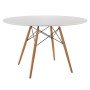 ΤΡΑΠΕΖΙ MINIMAL ΣΤΡΟΓΓΥΛΟ HM8454.01 MDF ΣΕ ΛΕΥΚΟ-ΠΟΔΙΑ ΟΞΙΑΣ ΣΕ ΦΥΣΙΚΟ Φ120Χ75Υεκ.