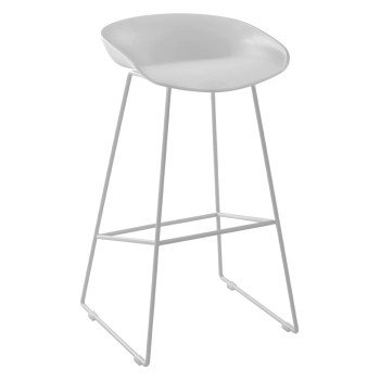 ΣΚΑΜΠΟ ΜΕΤΑΛΛΙΚΟ NAILA HM8450.01 ΜΕ ΚΑΘΙΣΜΑ PP ΛΕΥΚΟ 47x47x83 εκ.