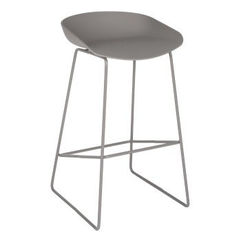 ΣΚΑΜΠΟ ΜΕΤΑΛΛΙΚΟ NAILA HM8450.10 ΜΕ ΚΑΘΙΣΜΑ PP ΓΚΡΙ 47x47x83 εκ.