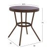 ΤΡΑΠΕΖΙ ΑΛΟΥΜΙΝΙΟΥ MOSES Φ70x76 εκ. BAMBOO LOOK HM5532.03 ΚΑΦΕ ΜΕ ΓΥΑΛΙ