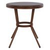 ΤΡΑΠΕΖΙ ΑΛΟΥΜΙΝΙΟΥ MOSES Φ70x76 εκ. BAMBOO LOOK HM5532.03 ΚΑΦΕ ΜΕ ΓΥΑΛΙ