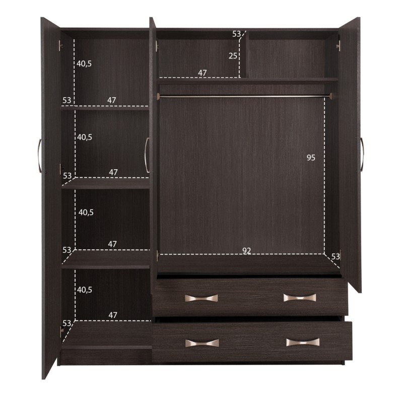 ΝΤΟΥΛΑΠΑ 3ΦΥΛΛΗ CARLY HM384.01 ΜΕ ΔΥΟ ΣΥΡΤΑΡΙΑ ZEBRANO 150X55Χ180Υεκ.