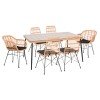 ΣΕΤ ΤΡΑΠΕΖΑΡΙΑΣ 7ΤΜΧ ALLEGRA HM10495 WICKER ΜΠΕΖ-ΜΕΤΑΛΛΟ ΜΑΥΡΟ