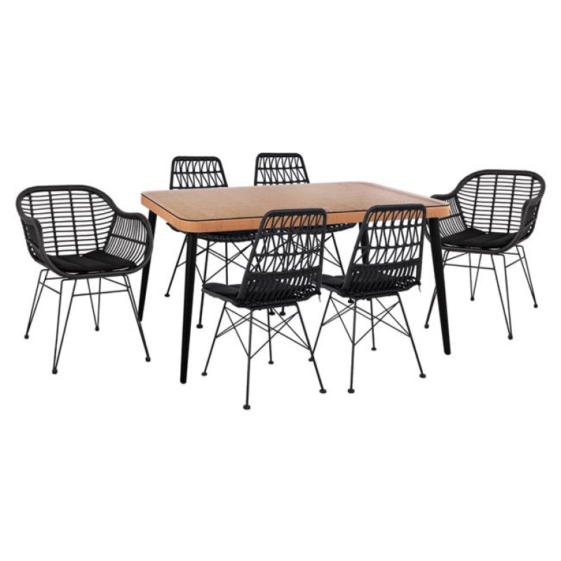 ΣΕΤ 7ΤΜΧ ALLEGRA WICKER ΜΕ ΤΡΑΠΕΖΙ 160X90X78Υ ΜΠΕΖ & ΜΑΥΡΟ ΧΡΩΜΑ HM10516 ΣΕΤ 7ΤΜΧ ALLEGRA WICKER ΜΕ ΤΡΑΠΕΖΙ 160X90X78Υ ΜΠΕΖ & ΜΑΥΡΟ ΧΡΩΜΑ HM10516