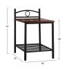 ΚΟΜΟΔΙΝΟ REVEN HM387 ΑΠΟ ΜΕΤΑΛΛΟ ΚΑΙ ΞΥΛΟ RUBBERWOOD 45x35x48-61Y εκ.