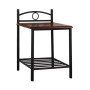 ΚΟΜΟΔΙΝΟ REVEN HM387 ΑΠΟ ΜΕΤΑΛΛΟ ΚΑΙ ΞΥΛΟ RUBBERWOOD 45x35x48-61Y εκ.