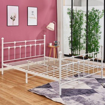 ΚΡΕΒΑΤΙ ΜΕΤΑΛΛΙΚΟ KAMIL 150x200 εκ. ΛΕΥΚΟ ΧΡΩΜΑ HM575.02