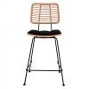 ΣΚΑΜΠΟ ΜΕΣΑΙΟΥ ΥΨΟΥΣ ALLEGRA HM5644 ΜΕΤΑΛΛΙΚΟ ΜΕ WICKER ΣΕ ΜΠΕΖ ΑΠΟΧΡΩΣΗ 55x56x107 εκ.