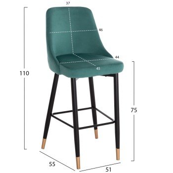 ΣΚΑΜΠΟ ΜΠΑΡ SERENITY HM8519.03 ΒΕΛΟΥΔΟ ΚΥΠΑΡΙΣΣΙ ΜΕ ΜΕΤΑΛΛΙΚΟ ΣΚΕΛΕΤΟ 51Χ57Χ110Υ εκ.