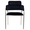 ΠΟΛΥΘΡΟΝΑΚΙ KELSO HM8521.04 ΒΕΛΟΥΔΟ ΜΑΥΡΟ & ΕΠΙΧΡΥΣΟ ΠΟΔΙ 52,5x52x80Υ εκ.