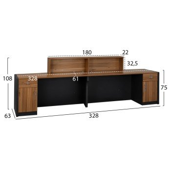 ΕΠΑΓΓΕΛΜΑΤΙΚΟ ΓΡΑΦΕΙΟ ΥΠΟΔΟΧΗΣ SUPREME 328X63X108 HM2359