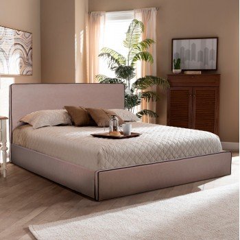 ΚΡΕΒΑΤΙ ALLIE HM584.02 160x200 εκ. ΜΕ ΑΠΟΘΗΚΕΥΤΙΚΟ ΧΩΡΟ ΜΠΕΖ ΥΦΑΣΜΑ